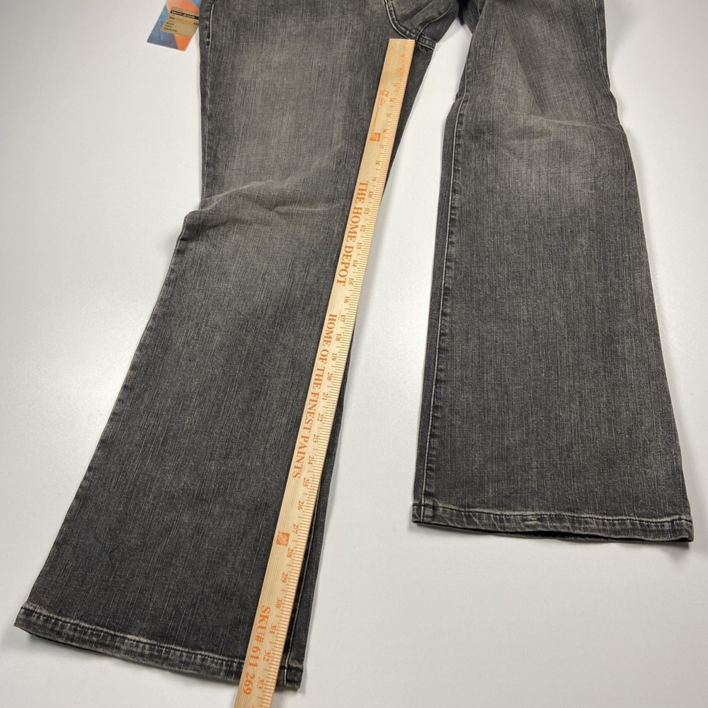 DKNY Spring Street Jean Size 16 Gray Black Mid Rise Slim Fit Extreme Flare NWT - Picture 5 of 9